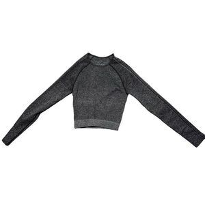 Fabletics Ombré Crop Top Long Sleeve Seamless Gray